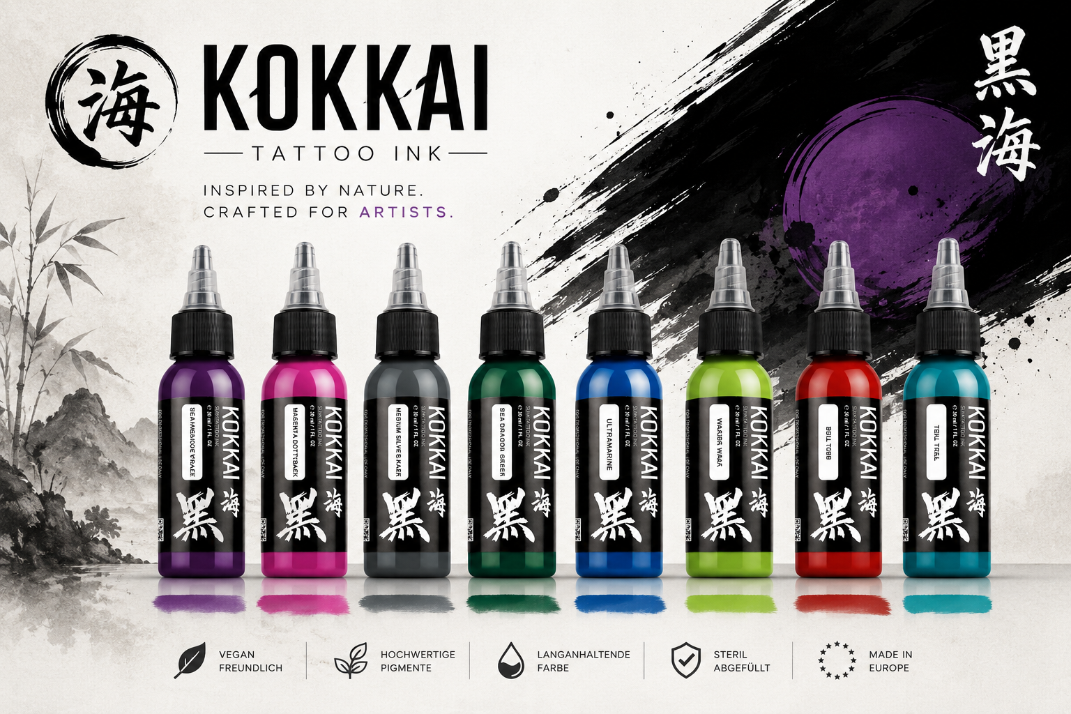 Kokkai Tattoo Farbe – Hochwertige Tattoo Ink für professionelle Ansprüche