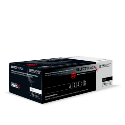 Unigloves - Select Black Latexhandschuhe - 100 Stück